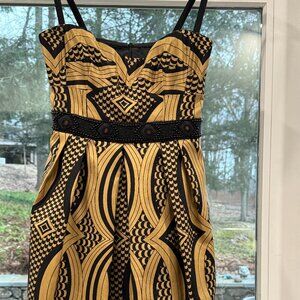 Nanette Lepore "Indochine" Strapless Mini Dress – Black/Bronze – Size 2 – NWT